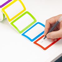 Feuille d'autocollants d'étiquette d'étiquette de nom simple adhésive pour l'autocollant d'identification vierge inscriptible de bordure colorée de bureau d'école