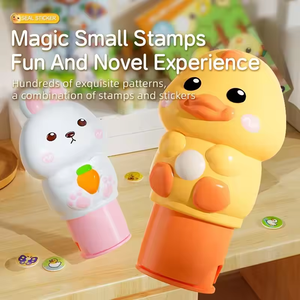 <span class=keywords><strong>Libro</strong></span> de pegatinas de dibujos animados de plástico personalizado, resistente al agua para juguete de sello mágico, sin rastro, sello a prueba de decoloración, recompensa de juguete para niños <span class=keywords><strong>y</strong></span> niñas - Product Image 2