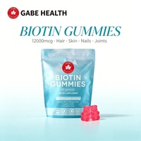 Gummies de biotine haute puissance 12000mcg pour la santé des cheveux, de la peau, des ongles et des articulations – Complément alimentaire végétalien sans gluten ODM/OEM