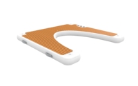 Plateforme flottante gonflable personnalisée pour jet ski avec surface antidérapante aspect teck 205 cm x 205 cm, capacité supérieure à 500 kg pour PWC