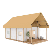 Tente de camping de luxe à double étage, imperméable, type villa, maison préfabriquée, avec balcon et salle de bain.