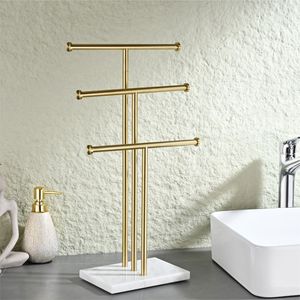 Estante de almacenamiento de cocina multicapa de acero inoxidable 304 grueso, encimera de pie y toallero colgante para Baño - Product Image 4