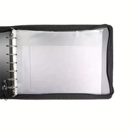 Carpeta de cheques de negocios de 7 anillos, capacidad de 600 cheques para hojas de 9 "X 13", soporte de chequera impermeable de PP con bolsa con cremallera