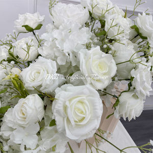 DKB Wholesale Chemin de table floral fait main pour mariage, chemin de table floral blanc, chemin de table floral artificiel - Product Image 3