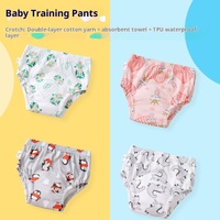 Couches de bain pour bébé en coton doux et respirant, imprimées de dessins animés, avec poche de récupération, imperméables, anti-fuites et à surface sèche