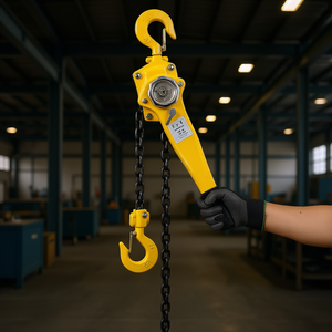 Paranco a Catena Manuale da 1 Tonnellata con Catena da 10 Piedi, Attrezzatura di Sollevamento Industriale in Metallo Giallo - Product Image 2