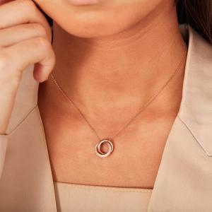 महिलाओं के इंटरलॉकिंग सर्कल हार मां-बेटी को हमेशा के लिए लंबे समय तक लटकता वाले गहने - Product Image 6