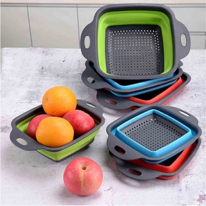 2 pièces Passoire de cuisine pliable en silicone pour filtrer les aliments - Product Image 3