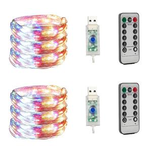 Guirnalda de Luces LED con Cable de Cobre USB, Control Remoto, 8 Funciones, Bajo Voltaje, Decoración Navideña con Forma de Estrella - Product Image 2