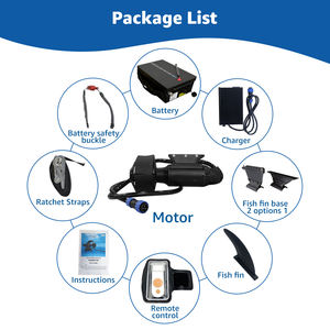 Bote Inflable de Pesca <span class=keywords><strong>con</strong></span> <span class=keywords><strong>Motor</strong></span> de Corriente y Tubo Flotante, Propulsor Eléctrico Subacuático para Kayak, Canoa, Tabla de Paddle - Product Image 6