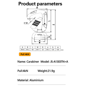 Jensan moschettone girevole in alluminio resistente e di alta qualità moschettone girevole moschettone 7075 alluminio per guinzaglio per cani A7075 - Product Image 6