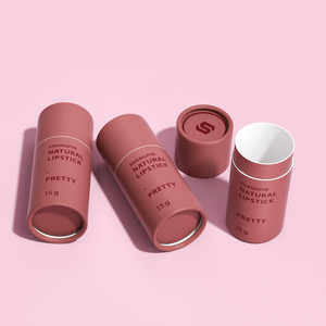 Tube de rouge à lèvres naturel XINHE 15g, emballage en papier recyclable, logo estampé à chaud - Product Image 1