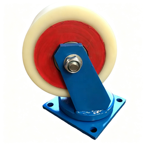 Ruedas de Poliuretano de 4 Pulgadas, Color Beige Claro, Tipo Plano, Rodamiento de Bolas, Sin Freno, Placa Base de 9565 mm, Logística de Almacenamiento, EFON - Product Image 1