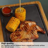 Bâtonnets de bambou jetables écologiques Preigum, bâtonnets plats, 10/15/20/25 cm, qualité alimentaire, bâtonnets Teppo à usage unique pour barbecue