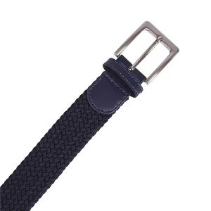 <span class=keywords><strong>Ceinture</strong></span> <span class=keywords><strong>tressée</strong></span> extensible confortable pour <span class=keywords><strong>homme</strong></span>, vintage, rose, <span class=keywords><strong>bleu</strong></span> <span class=keywords><strong>marine</strong></span>, avec boucle à épingle argentée, 130 cm - Product Image 5