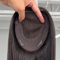 Topper capillaire 6x7 à base de soie avec 100% de cheveux vierges russes doublement étirés, ondulations profondes, pour femmes, blond balayage, Topper capillaire juif