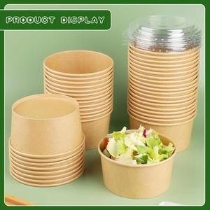 Custom Disposable <b>Square</b> Base Salad Paperboard Box with Matt Lamination & UV Coating Food Grade Kraft Paper Packaging - Product Image 4