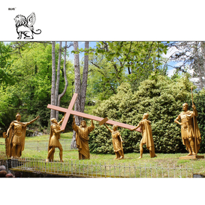 Décoration extérieure, sculpture religieuse en métal pour jardin, Jésus souffre, les 14 stations du chemin de croix, statue en bronze à vendre - Product Image 3