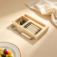 Ensemble de 6 fourchettes Laguiole personnalisées en acier inoxydable, compatibles lave-vaisselle, design moderne, pour commandes en gros et sous marque privée