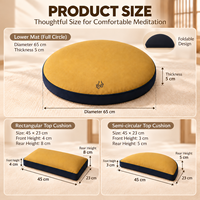 Coussin de méditation extra large pliable en fibres de chanvre bio, ensemble Zafu Zabuton lavable pour le yoga et la maison