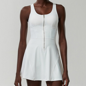 Ensemble confortable de jupe de tennis de Yoga de luxe One Pieces Zip Design pour femmes Ensembles de robe d'entraînement de <span class=keywords><strong>golf</strong></span> et de fitness pour femmes - Product Image 5