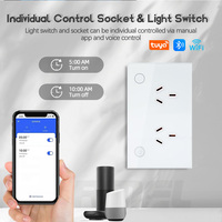 Enchufe de Pared Inteligente LangYeao Zigbee Wi-Fi Matter AU con Interruptor, Panel de Vidrio Templado, Compatible con Alexa y Google Home, Control por Temporizador