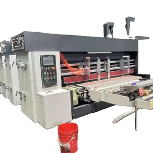 automatic middle speed flexo corrugated box printing slotting die cutting machine with stacker