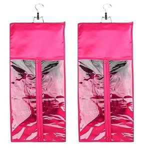 Soporte para Pelucas de Seda Satinada con Gancho, Transparente y con Cierre, a Prueba de Polvo, para Proteger Pelucas y Extensiones de Cabello - Product Image 1