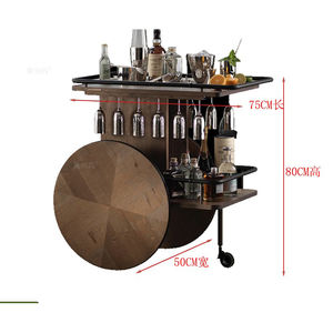 Moyi Nieuwste Ontwerp Aanpassen Vorm Houten Slave Voedsel Serveerwagen Ijzeren Metalen Frame Zwart Afgewerkt Drinkbaar Voedsel Serveren <span class=keywords><strong>Trolley</strong></span> - Product Image 6