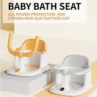 Chaise de bain pour bébé, 4 ventouses, accoudoir ouvrable d'une seule main, siège de bain sécurisé, TPE antidérapant, 1-2 ans, certifié CE