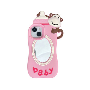 Funda de silicona suave <span class=keywords><strong>rosa</strong></span> con espejo de maquillaje de mono para <span class=keywords><strong>iPhone</strong></span> 17 <span class=keywords><strong>Pro</strong></span> Max, compatible con <span class=keywords><strong>iPhone</strong></span> 17, 16, 15, 14, 13, <span class=keywords><strong>12</strong></span>, 11 <span class=keywords><strong>Pro</strong></span> - Product Image 6