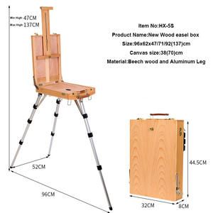 XinyiArt 2023 mise à niveau professionnelle Portable champ et Studio croquis boîte réglable trépied en aluminium <span class=keywords><strong>chevalet</strong></span> debout avec <span class=keywords><strong>Palette</strong></span> - Product Image 2