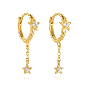 Pendientes de Aro con Borla de Flores Corta y Ópalo, para Uso Diario, Lindos y Elegantes, Marca CANNER - Product Image 1