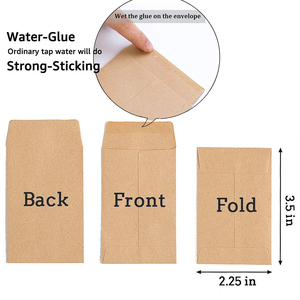 Tùy Chỉnh Sinh Thái Thân Thiện Tự Dính Tái Chế Mini Đồng Xu Phong Bì Giấy Kraft Gấp Vuông Nhỏ Phong Bì - Product Image 3
