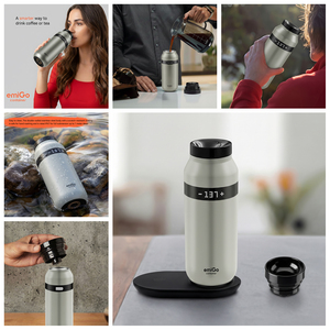 EmiGo TempMaster 475ml Gris <span class=keywords><strong>Gaviota</strong></span>, Taza de Café Inteligente con Calefacción, Control por Aplicación, Termostato, Taza de Viaje con Pantalla Táctil - Product Image 6