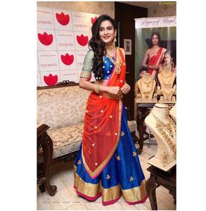 Travail de pierre de broderie Georgette attrayant avec bordure en dentelle lourde Lehenga Choli avec Dupatta prix le plus bas vêtement ethnique ethnique - Product Image 1