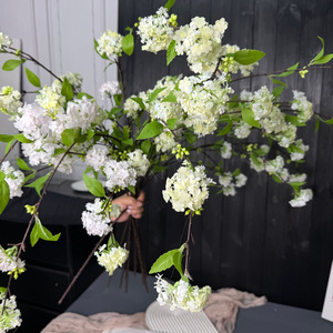 Bouquet de fleurs artificielles Jinxi, blanc, rose clair, vert, en soie, décorations de mariage - Product Image 1