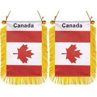Drapeau de voiture miniature à suspendre pour la voiture d'Arménie, décoration de rétroviseur avec ventouse et franges dorées