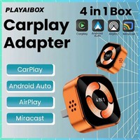 Adaptateur CarPlay USB portable 4-en-1 pour 98% des voitures, compatible avec Android Auto Mirror Link, plug & play
