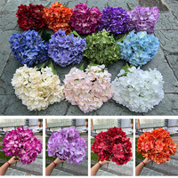 Grosir buatan tangan 5 kepala simulasi lukisan minyak ungu Hydrangea bunga palsu baru untuk pernikahan Natal Hari Ibu Paskah