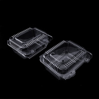 Boîte de rangement pour aliments en plastique PET transparent jetable avec charnière pour collations, emballages alimentaires, Chuanhe HB7028, épaisseur 0,4 mm