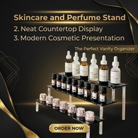 Présentoir métallique personnalisé pour cosmétiques avec panneaux de 3 mm, montage facile pour comptoirs de vente au détail, coiffeuses et salons de beauté