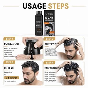 Champú Tinte para el Cabello de Acción Rápida QKDS para Hombres, Botella de 250 ml, Fórmula Herbal, Suave para el Cuero Cabelludo, Color Duradero Visible Antes del Uso - Product Image 5