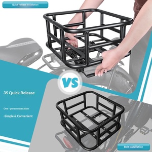 Canasta Trasera para <span class=keywords><strong>Bicicleta</strong></span> de 12 Orificios con Liberación Rápida, Estilo <span class=keywords><strong>Amazon</strong></span>, con Canasta Delantera y Portaequipajes para Bicicletas Eléctricas - Product Image 3