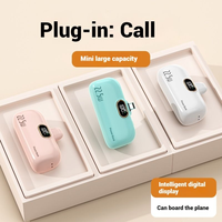 Mini Banco de Energía de Carga Rápida de 5000 mAh, Cargador Portátil con Enchufe Integrado, Base de Carga, Banco de Energía Deslumbrante