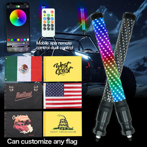 2026 Yeni Uygulama ve Uzaktan Kumandalı 2ft 3ft LED Fren Dönüş Sinyali Lambası Spiral RGB Kırbaç Işık Offroad Plaj Bayrak Direği Işıkları için - Product Image 2