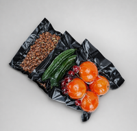 Sacs sous vide transparents/noirs texturés et gaufrés pour scelleuse sous vide alimentaire, idéaux pour l'emballage de viande, de poisson et de noix