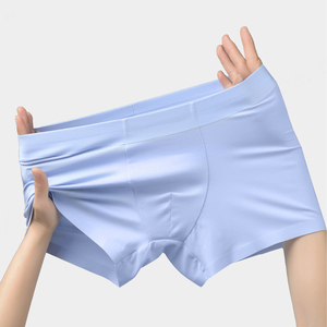 Wholesale Light Seamless <b>Men</b> Boxer Briefs Mid Rise Solid Soft Adult <b>Trunk</b> Modal Comfortable Micro Modal <b>Mens</b> Underwear - Product Image 1