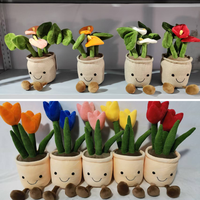 Décoration florale créative style JC : jouet en peluche en forme de tulipe ou de succulente, plante en pot, cadeau promotionnel pour festival, ornement de maison