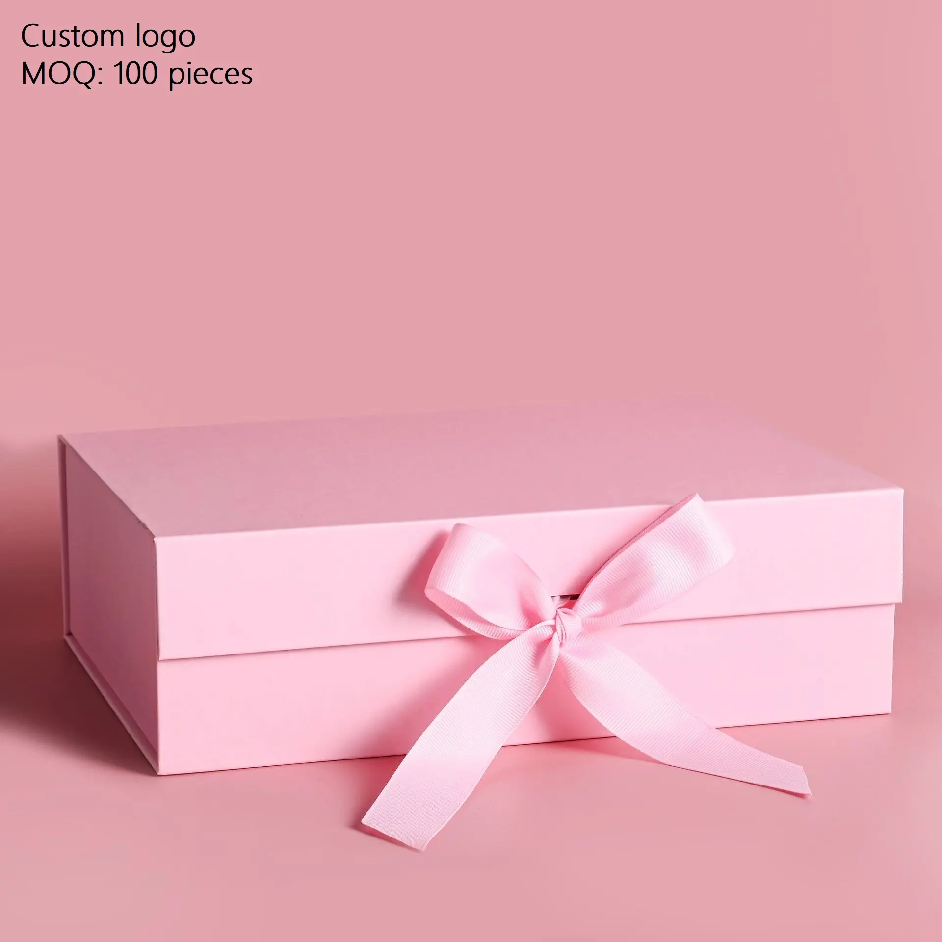 In-stock wholesale paper boxes top custom printed cosmetic magnetic closure gift paper packaging box with ribbon